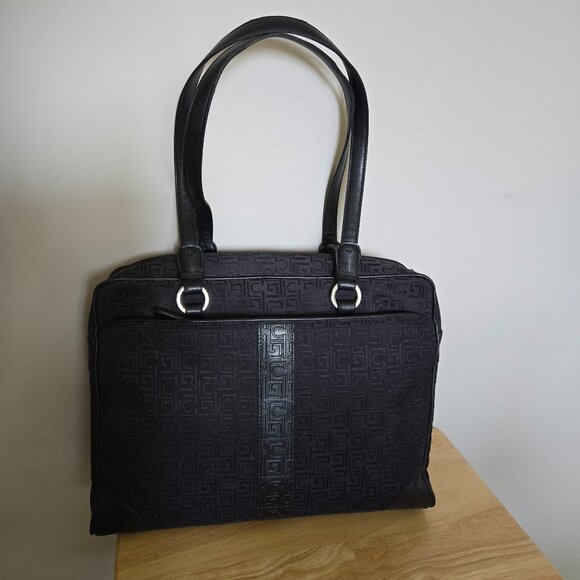 Liz Clairborne Soft Sided Leather Trimmed Business Bag Briefcase - Picture 1 of 8